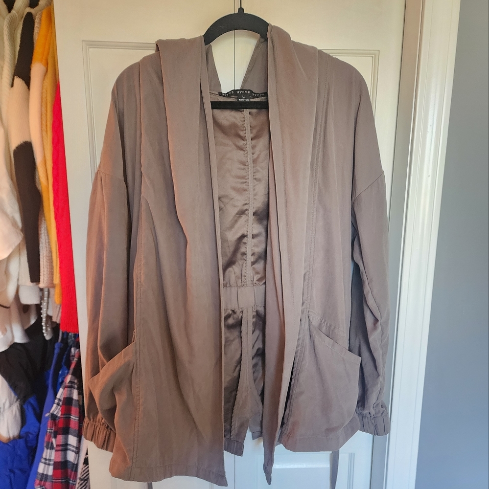 Grey hooded jacket